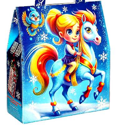 Детский подарок на Новый Год в картонной упаковке весом 600 грамм